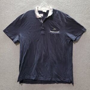 Lacoste Men Polo Shirt 7 Navy Logo Golf Pockets Short Sleeve‎ Collar